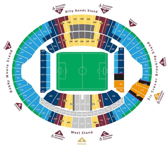 London Stadium Seating Plan / Stadium Map