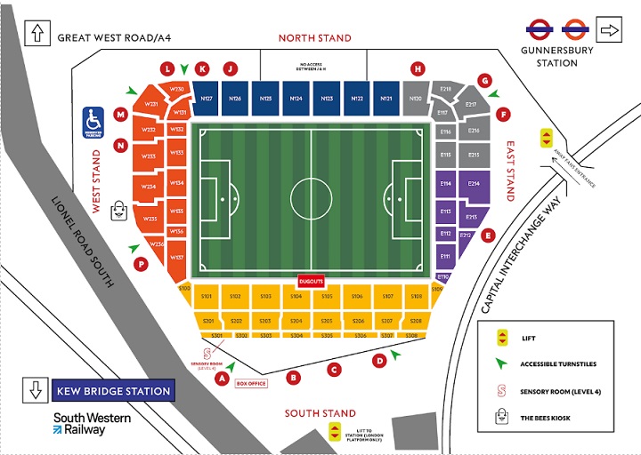 Brentford Community Stadium Seating Plan & Stadium Map