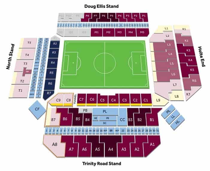 Villa Park Stadium Seating Plan