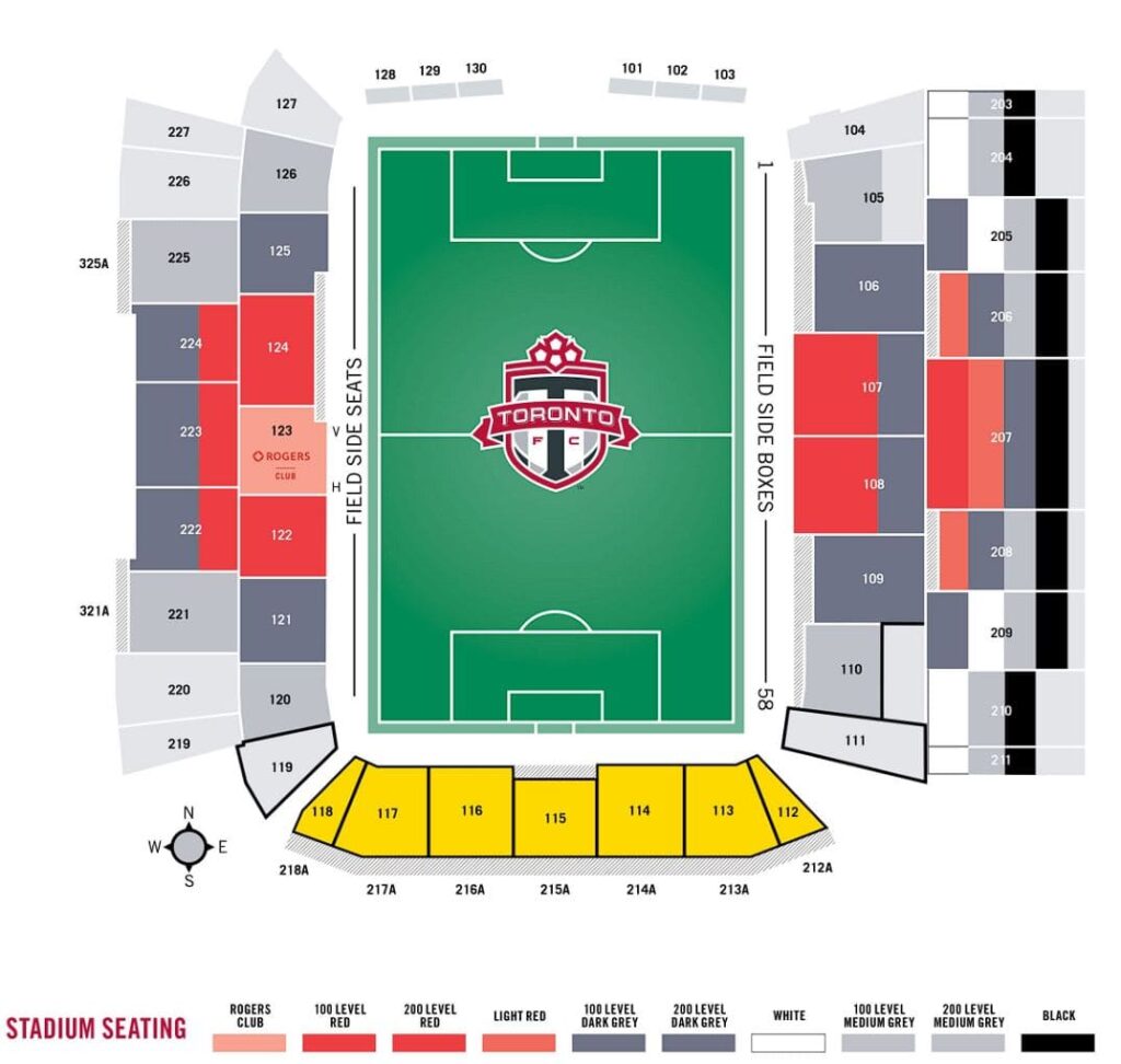 BMO Field Stadium Map / Seating Plan Toronto FC Stadium