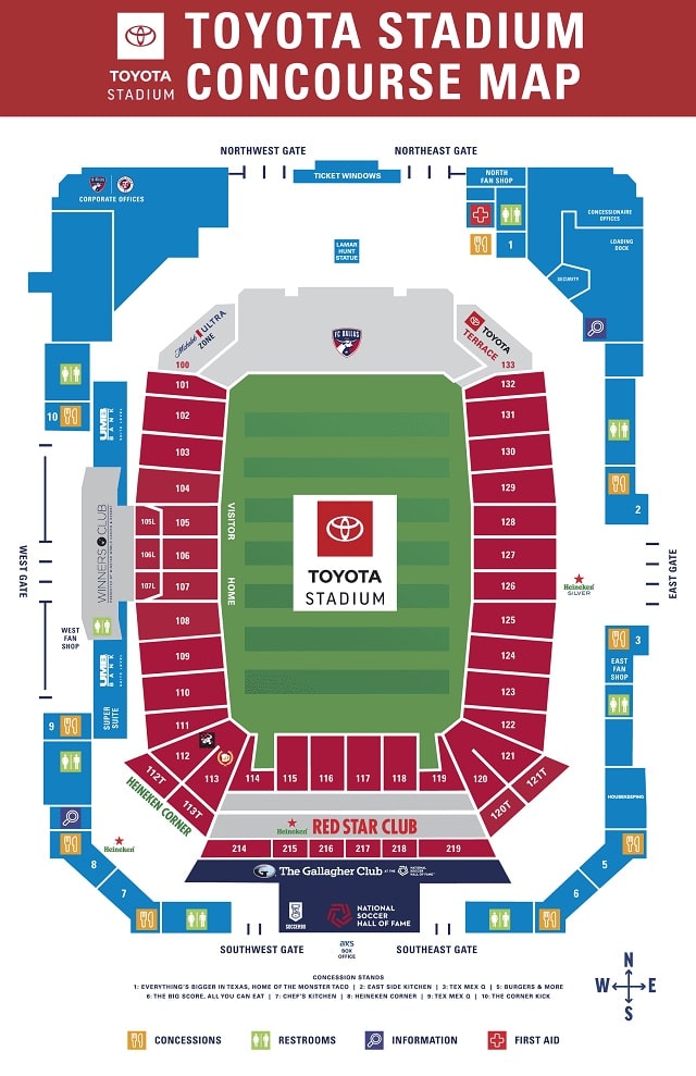 Toyota Stadium Seating Plan / Stadium Map