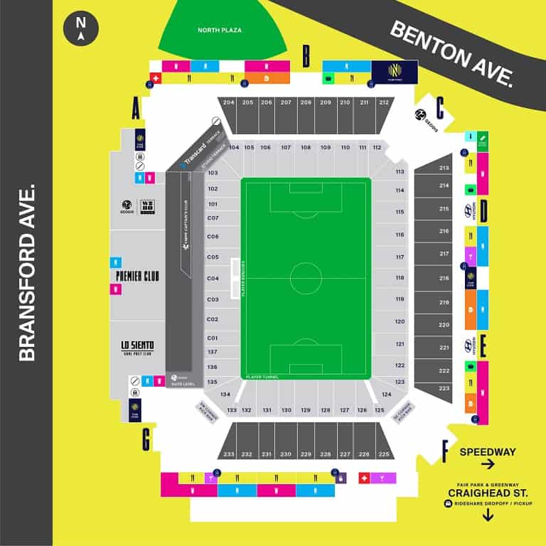 Geodis Park Nashville SC Stadium Stadium Map Seating Chart