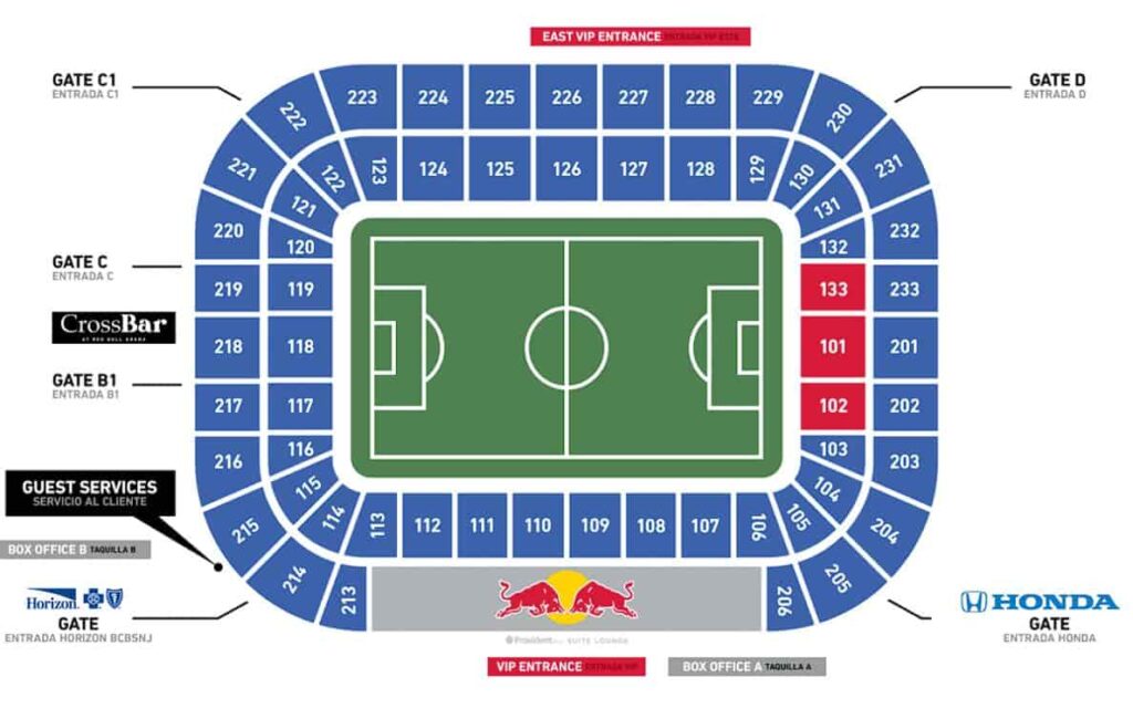 New York Red Bulls - Red Bull Arena Seating Plan.