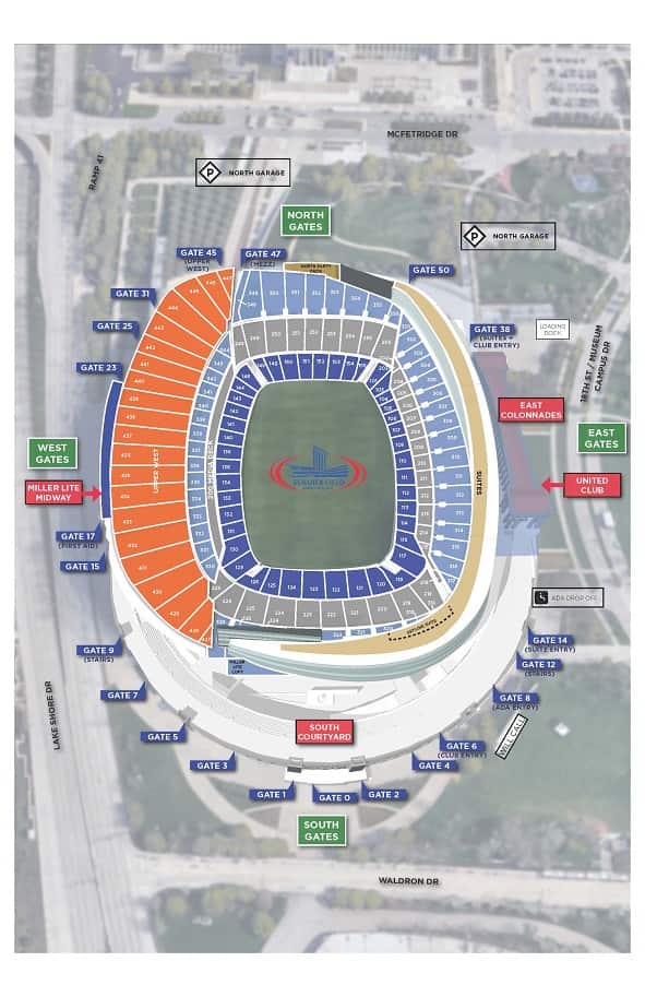 Soldier Field Stadium Map.