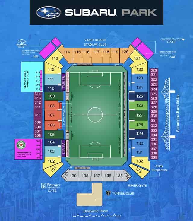 Subaru Park Stadium Map