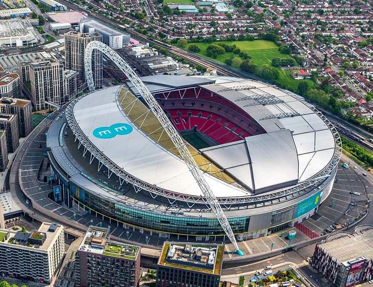 Football Stadiums in England - Wembley Stadium Aerial View
