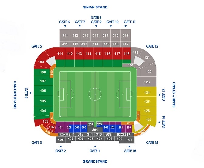 Cardiff City Stadium Seating Plan / Stadium Map. 