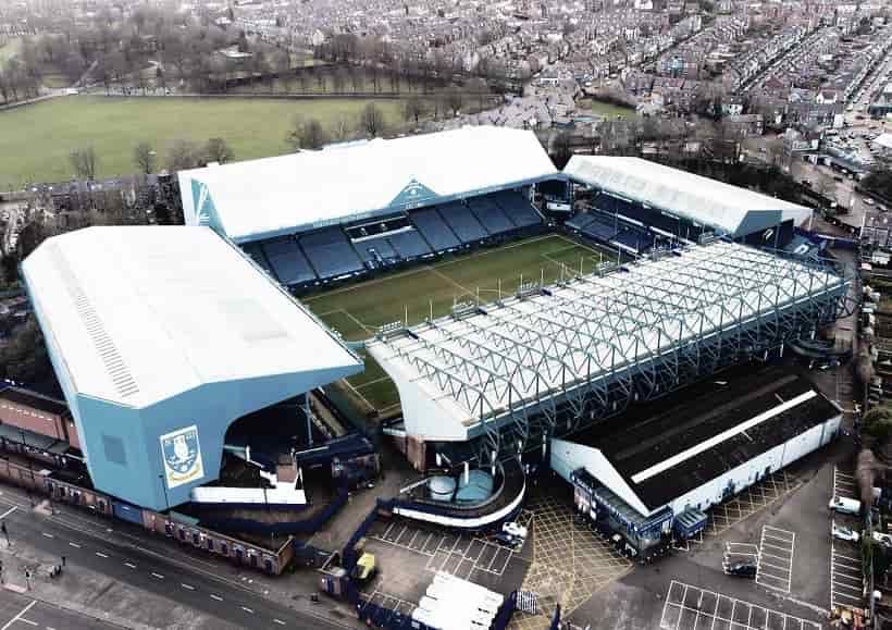 Hillsborough Stadium External View. Sheffield Wednesday Stadium