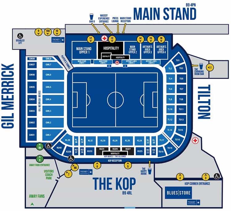 St Andrews' Stadium Seating Plan. 
