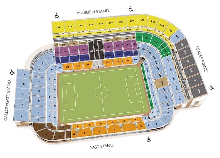 St James Park Stadium Map / Seating Plan