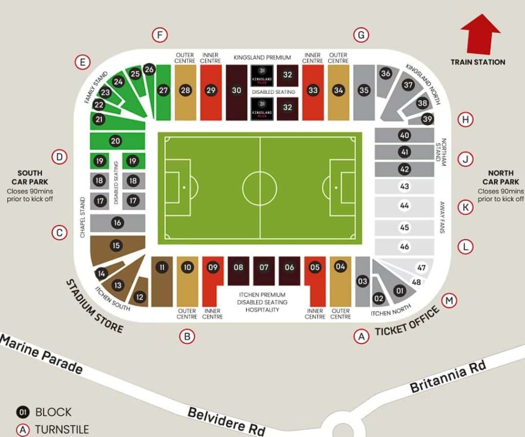 St Marys Stadium Map / Seating Plan. 