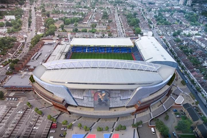 Selhurst Park Stadium. Crystal Palace Stadium. Aerial View
