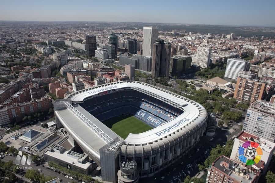 Santiago Bernabéu - Real Madrid Stadium - External View from the air