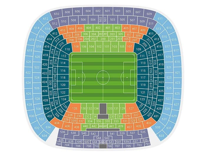 Santiago Bernabéu - Real Madrid Stadium - Seating Plan