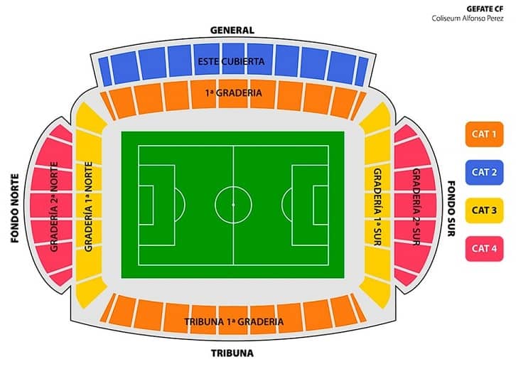 Coliseum Alfonso Perez seating plan