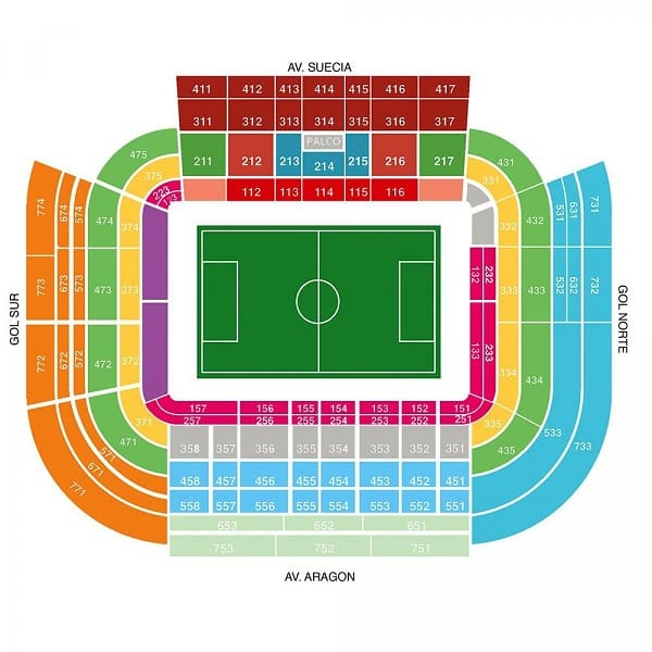 Valencia Stadium Map - Mestalla Stadium