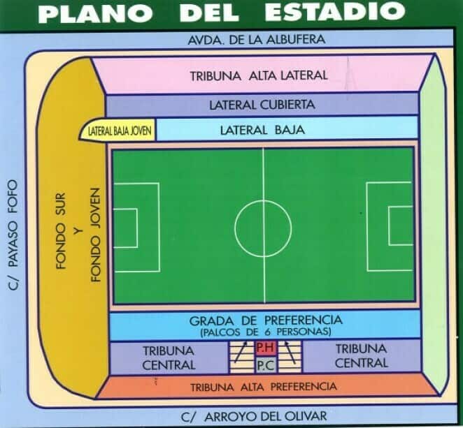 Estadio de Vallecas - Rayo Vallecano Stadium seating plan stadium map