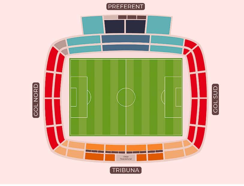 Estadi Montilivi - Girona Stadium - Seating Plan