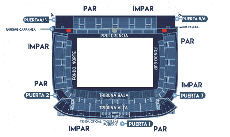 Nuevo Mirandilla / Cadiz CF Stadium Map