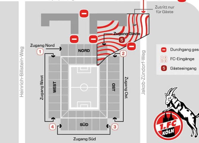 FC Koln Stadium Map